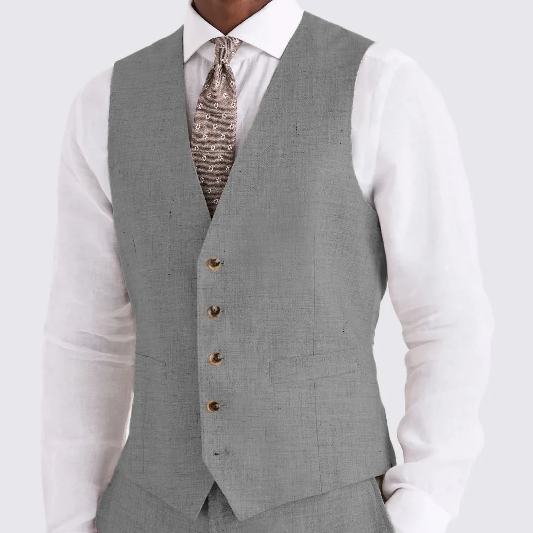 Men's Suit Vest Single Breasted V-Neck Waistcoat for Business Banquet and Casual Wear
