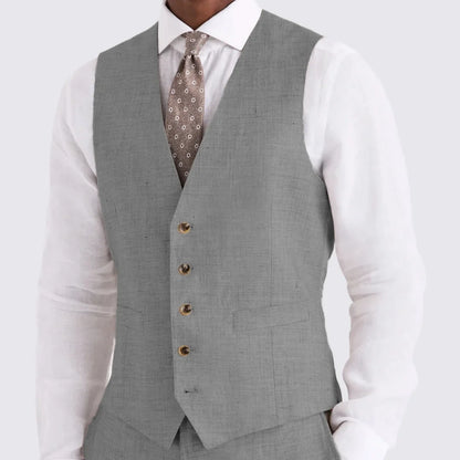 Men's Suit Vest Single Breasted V-Neck Waistcoat for Business Banquet and Casual Wear