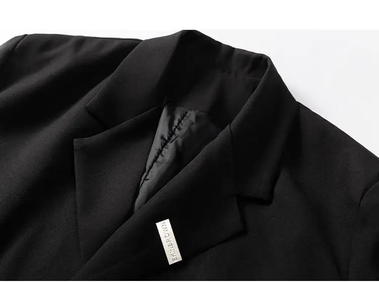 Man Dress Luxury Suit Jacket Japanese Uniform Coats 2026 Yamamoto Style Unisex Metal Buckle Shoulder Pads Black Cool Streetwear