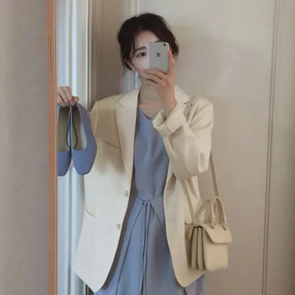 Autumn Luxury Blazer for Women 2024 Elegant Korean Women's Blazer Jacket Fashion Female Long Coats Splice Office Lady Clothes