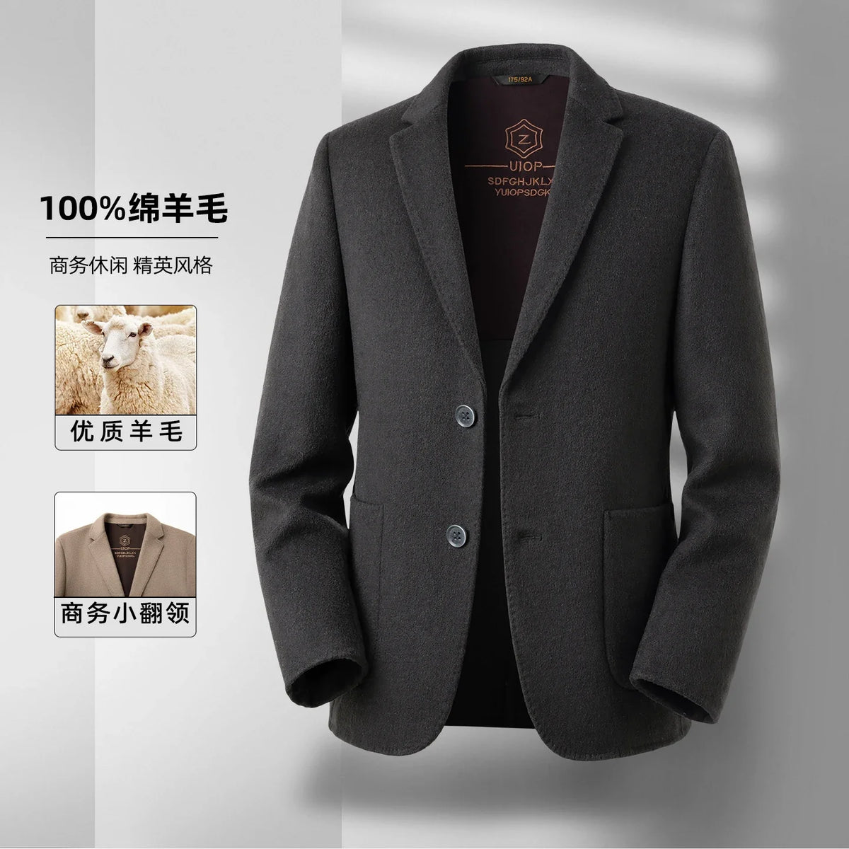 Men's Full Wool Double-Sided Tweed Casual Blazer Five Colors Single-Lining Autumn Winter Well-Structured Casual Business Suit Ja