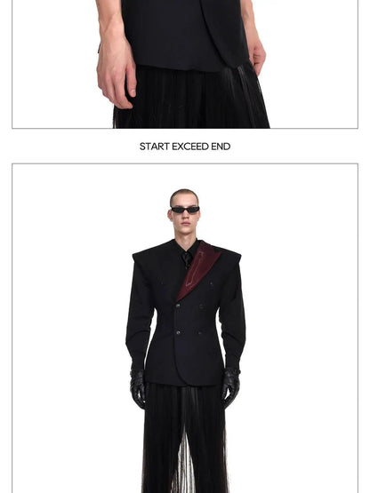 Fashion Original Personalized High Quality Sleeveless Vest Coat Men 2025 New Double Breasted Street Male Waistcoat JY4030
