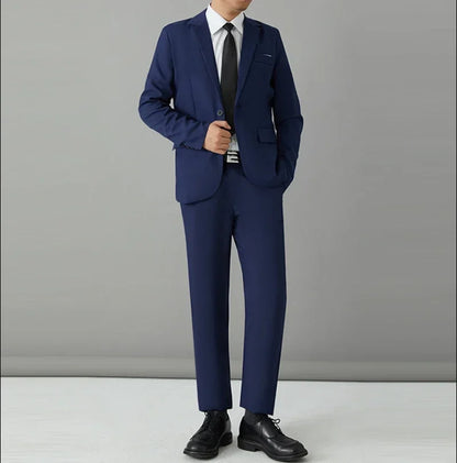 Men's Slim Fit Suit Set – Smart Casual Blazer and Pants for Business, Wedding & Formal Occasions