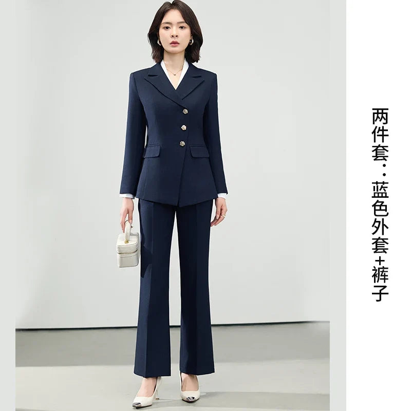 Fashionable professional women's wear, exquisite elegant two-piece suit jacket + pants, new style for autumn/winter 2025