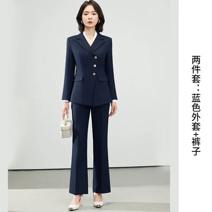 Fashionable professional women's wear, exquisite elegant two-piece suit jacket + pants, new style for autumn/winter 2025