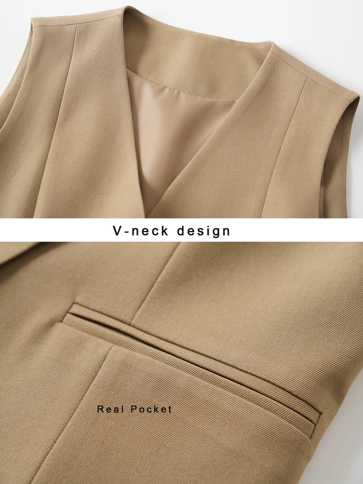 Short V-Neck Suit Vest for Women, Spring and Autumn Slant-Buttoned Top, Perfect for Office Wear and Versatile Vest