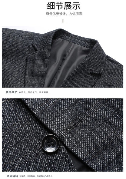Blazer's New Outdoor Men's Fashion, Sporty and Slimming British Style Business Gentleman's Versatile Wedding Checkered Blazer