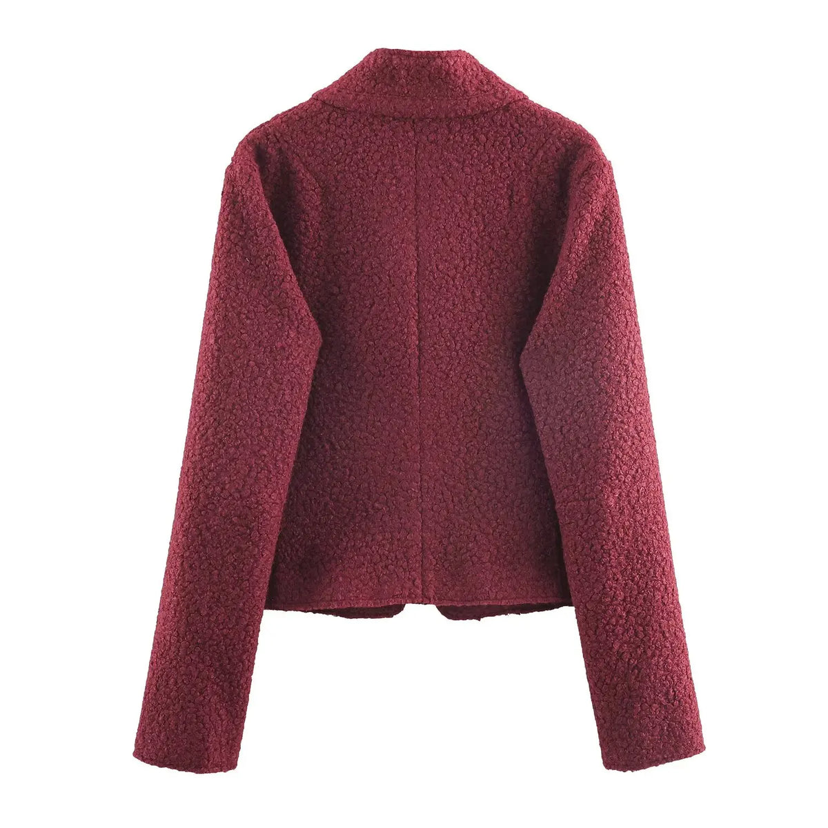 Women Christmas Red Winter Jacket Coat Vintage Teddy Coats Streetwear Long Sleeve Lamb Wool Jacket Outerwear 2000s Clothes 2025