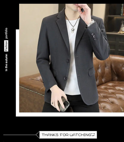 Blazer's New Men's Business Gentleman Korean-style Wedding Fashion Trendy Slimming Versatile High-end Casual Accessory Blazer