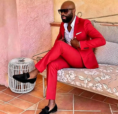 Summer Men's Linen Blend Suit 2 Pieces Slim Fit Casual Lightweight Jacket Pant Set for Party Business Wedding Prom Daily Wear
