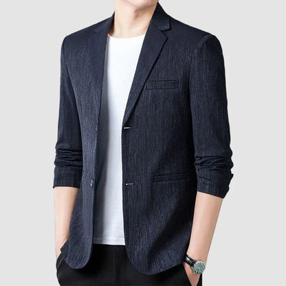 Men's Striped Smart Casual Blazer for Everyday Wear – Lightweight Spring Autumn Jacket