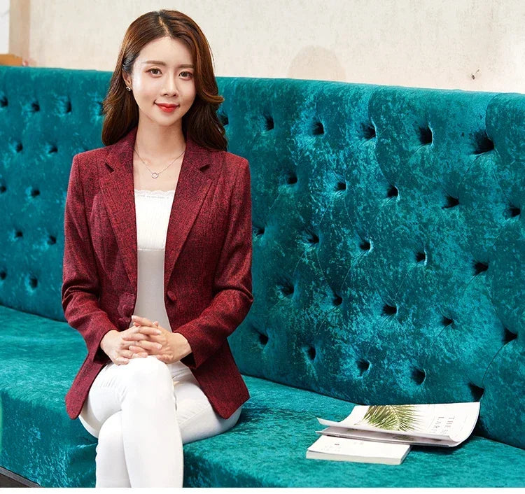 Fashion Women Blazers Jackets Work 2025 Office Lady Suit Slim Single Breasted Business Female Blazer Coats Formal Veste Femme
