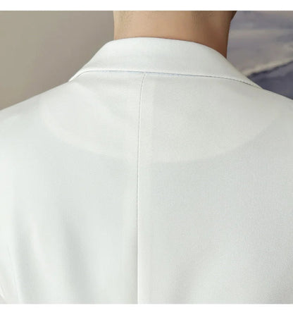 2023 Summer Zipper Decoration Blazers Men Casual Business Suit Jacket Slim Fit 3/4 Sleeve Streetwear Social Jacket Men Clothing