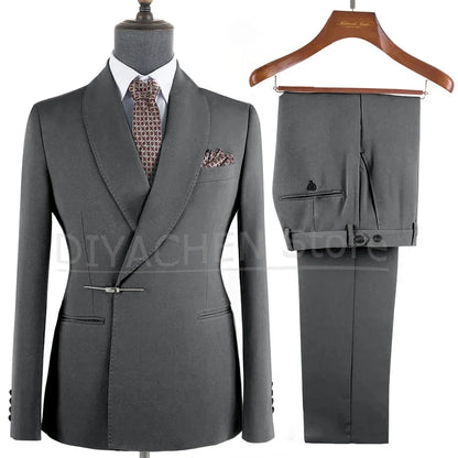 Ternos Masculino – Smoking Masculin à Revers Métalliques, Tissu Formel, Cigar Masculino