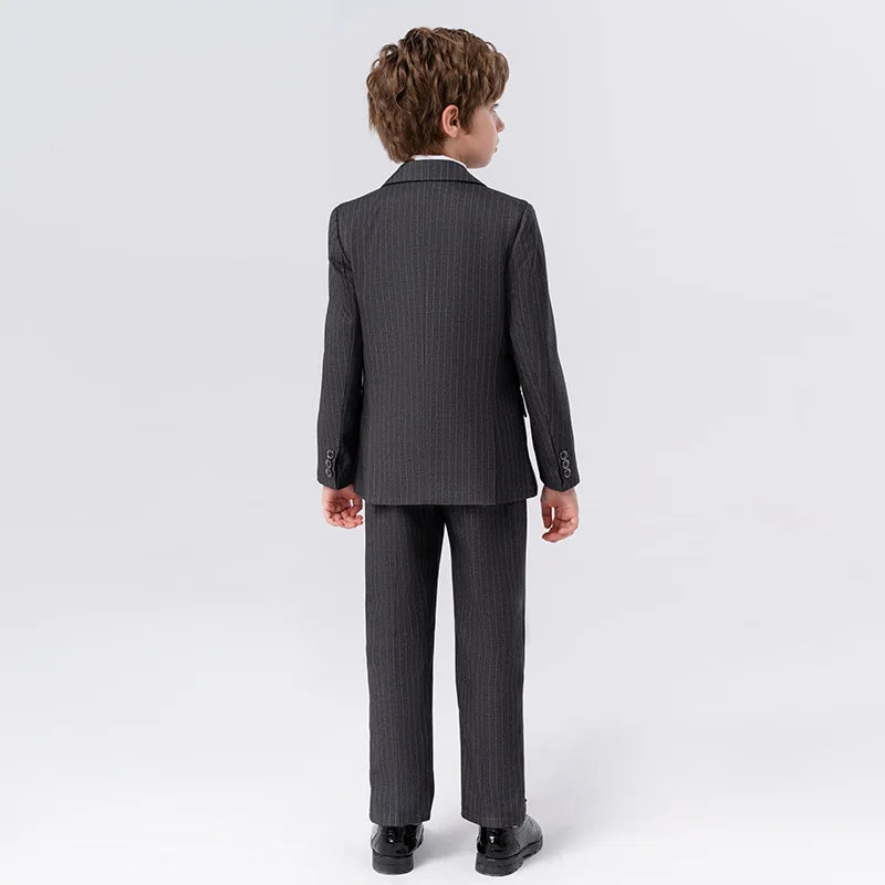 Gentleman Kids Slim 4Pieces/Set Jacket Vest Pants Bowtie Party Dress Children Ceremony Photograph Suit Boys Performance Costume