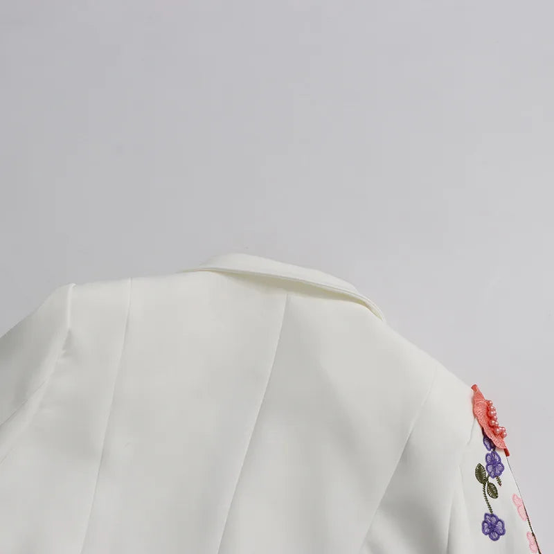 2026 Spring Autumn New Women Blazer High-End Embroidery Flower Beaded Studded Diamonds Luxury Elegant Chic Ins Coat HK17758