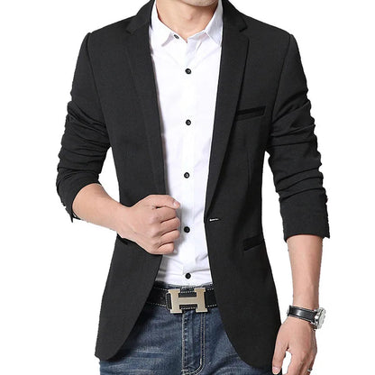 New Mens Casual Blazers Autumn Spring Fashion Slim Suit Jacket Men Blazer Masculino Clothing Vetement Homme 5XL A2F1415