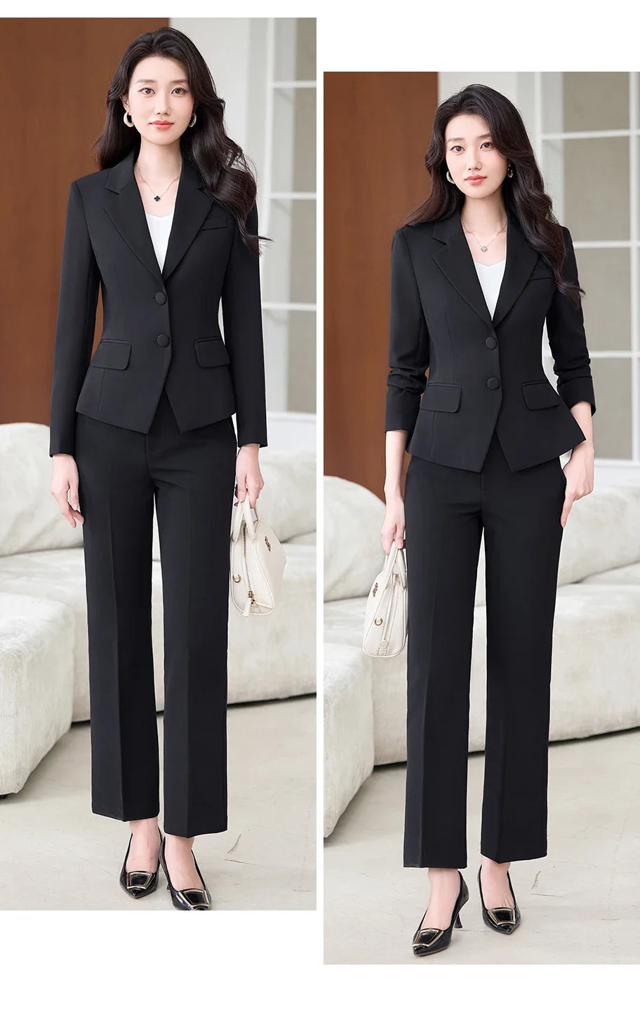 Fashionable Business Women's Outfit - Elegant Slim Fit Pants And Suit Set - Stylish New Arrival 2026