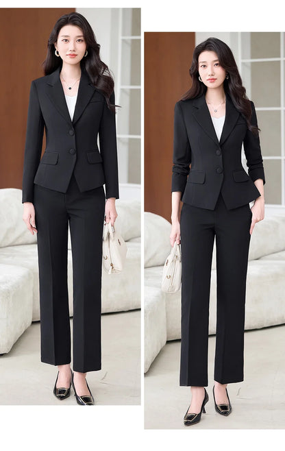 Fashionable Business Women's Outfit - Elegant Slim Fit Pants And Suit Set - Stylish New Arrival 2026