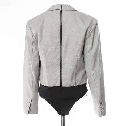 2026 Spring Autumn New Women Jacket Niche Design Pleated Zipper Blazer Stylish Elegant Fashion Coat High-end Jumpsuit H2720