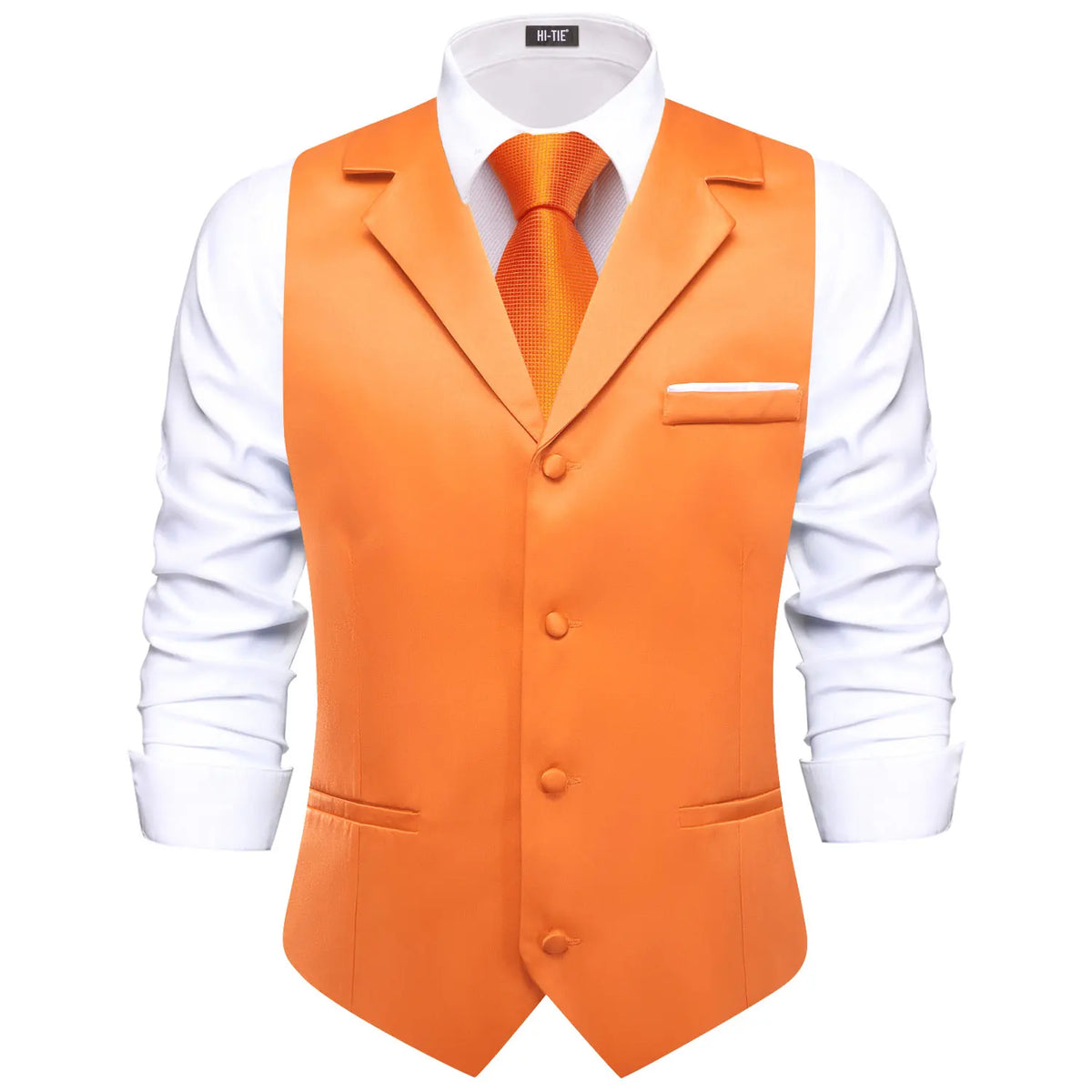 Men's Vest with Tie Jacquard V-Neck Waistcoat for Casual Business and Party Occasions – Champagne