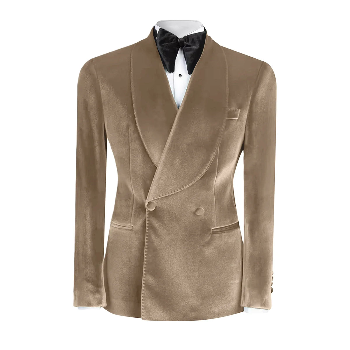Formal Velvet Men's Suits Blazer Double Breasted Jacket 1 Piece Elegant Slim Fit Male Clothing Wedding Men Business Casual Coats