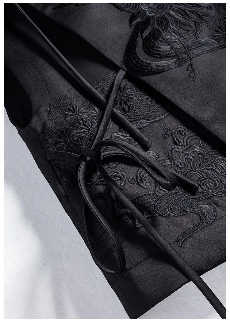 Vintage Chinese Style Vest Outerwear White Crane Embroidered Lacing Waistcoat 2025 Spring Summer Elegant Women's Clothing