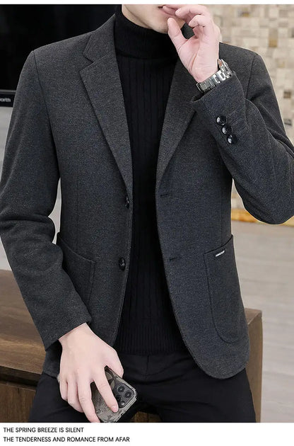 Blazer  New Stylish and Slimming Middle-aged Business Casual Solid-color Wedding Banquet Host Men Outdoor Performance Blazer