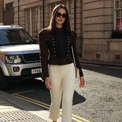 Women's Jackets Autumn 2026 New Fashion Retro Slim Short Elegant Warm Jackets Women's Street Chic Youth Travel Holiday Coats