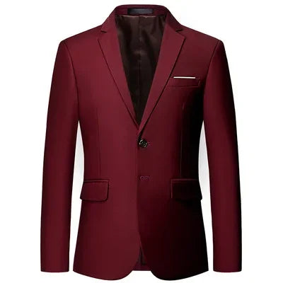 Men's Slim Fit Blazer for Wedding and Business Formal Occasions – Multiple Colors