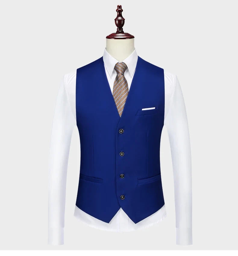Men's Three-Piece Suit – Slim Fit Wedding & Business Formal Suit with Vest and Trousers