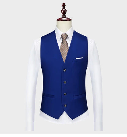 Men's Three-Piece Suit – Slim Fit Wedding & Business Formal Suit with Vest and Trousers