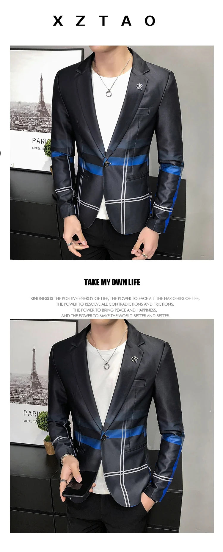 Men's Blazer Suit Jacket 2025 Spring New Fashion Korean Slim Suit Jacket Social Prom Dress Jacket Men's High Quality Clothing