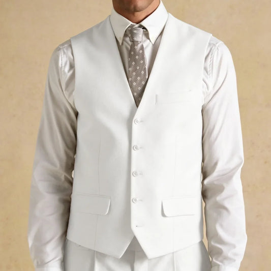 Men's Vest Single Button V-Neck Waistcoat for Wedding, Business & Formal Occasions