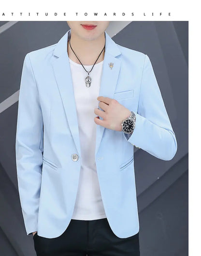 Blazer Men's Fashion Outdoor Travel Gentleman Wedding Slimming Business Versatile Trendy Casual Korean-style Formal Wear Blazer