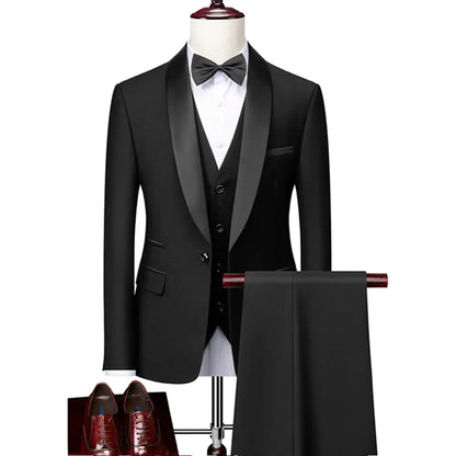Ensemble costume homme 3 pièces : veste, gilet et pantalon / Affaires, marié, mariage, robe formelle, blazer, pantalon, gilet