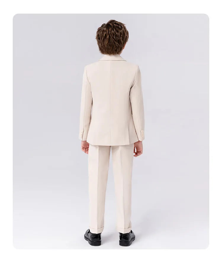 Flower Boys Wedding Suit Set Spring Kids Birthday Photograhy Outfit Children's Piano Host Speech Chorus Performance Costume
