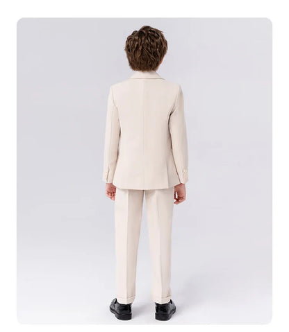Flower Boys Wedding Suit Set Spring Kids Birthday Photograhy Outfit Children's Piano Host Speech Chorus Performance Costume