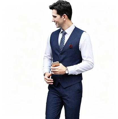 Men's Plus Size Checkered Vest – Single Breasted Formal Waistcoat for Weddings & Groomsmen