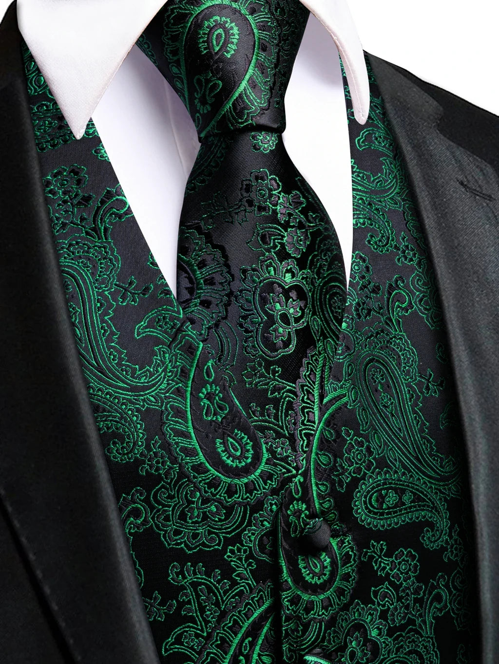 Men's Satin Vest Set with Tie, Bowtie & Pocket Square – Slim Fit for Weddings & Formal Occasions