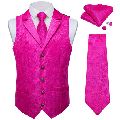 Men's Suit Vest & Tie Set – Paisley Jacquard Waistcoat for Weddings and Formal Occasions