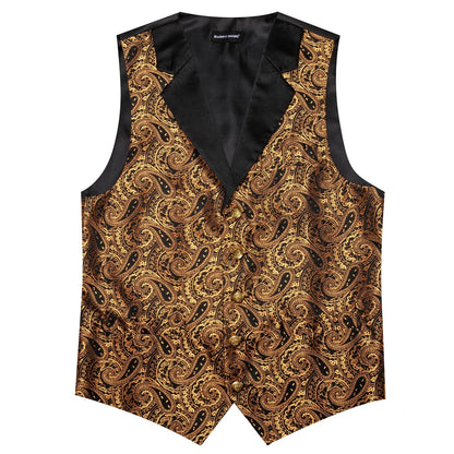 Men's Jacquard Paisley Vest Notched Lapel 3-Piece Set for Weddings & Formal Events – Purple