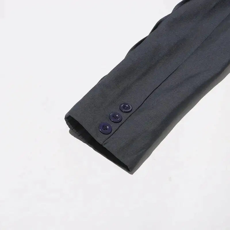 Women Blazer Turn-down Collar Single Button Pleated High-end Elegant Fashion Jacket Office Lady Ins Coat New Spring HK11499