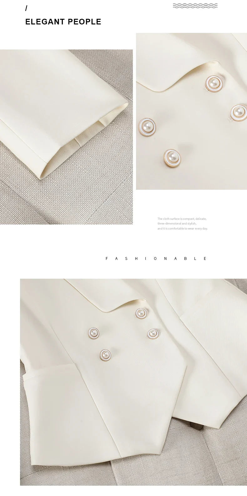 Elegant Chic Double Breasted Blazer Suit with Pants 2 Piece Matching Sets Autumn Womens Outfit Formal Business Office Suits