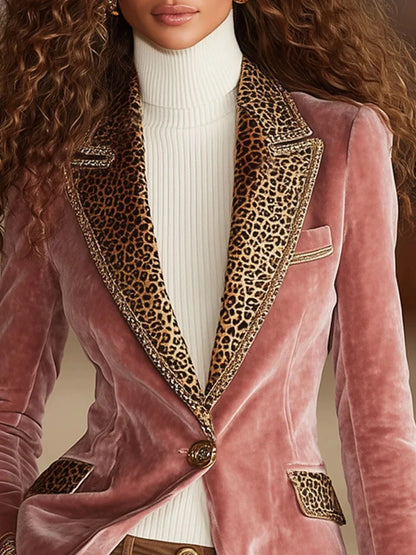 Women's Long Sleeve Velvet Jacket Pure Color Splicing Lace Independent Station Fashion Autumn Season Regular Thickness Polyes...