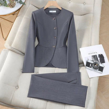 Elegant Ladies Autumn Trousers Suit Women Long Sleeve Blazer and Pants 2 Piece Matching Sets Work Wear Office Formal Outfit