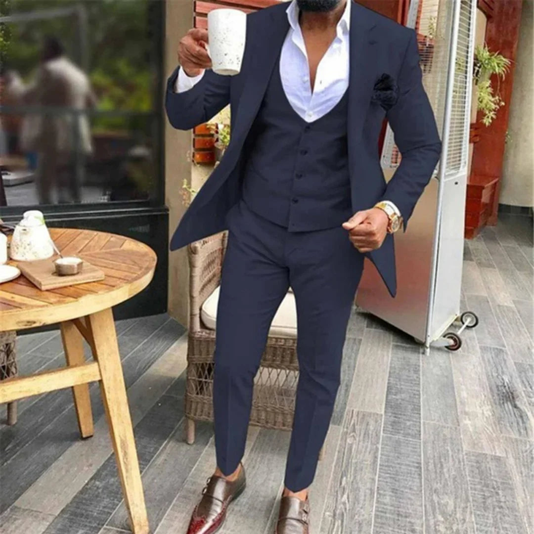 Slim Fit Men Suits for Wedding 3 Piece Casual Style Male Fashion Costume Jacket Waistcoat with Pants Groom Tuxedo