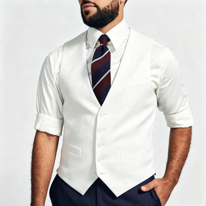 Men's Formal Vest – Single Breasted V-Neck Suit Waistcoat for Weddings & Business