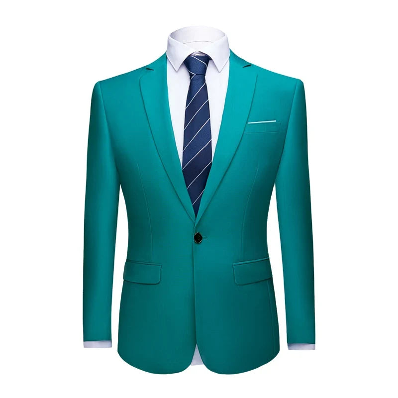 Men's Suit Jacket Slim Fit Single Breasted Multi-Color Formal Blazer