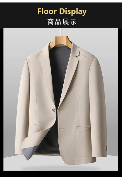 Blazer Outdoor Men's Casual, Fashionable, Trendy, Sporty Solid Color, Slimming British Style Business Gentleman Wedding Blazer